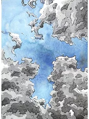 Cloudy Weather | Watercolor on Paper | By Shubham Sarkar