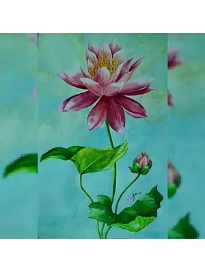 Blooming Pink Lotus | Watercolor On Canson Sheet | By Megha Chakraborty