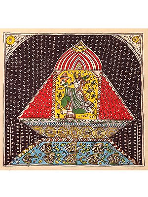 Goddess In Temple - Mata Ni Pachedi | Madarpat Cotton | By Dilip Chitara
