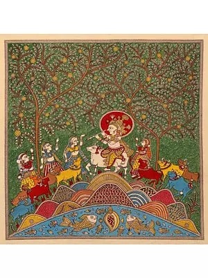Krishna Rasleela In Village - Mata Ni Pachedi | Madarpat Cotton | By Dilip Chitara