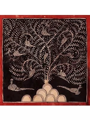 Tree Of Life Bird - Mata Ni Pachedi | Madarpat Cotton | By Dilip Chitara