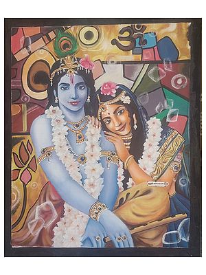 Radha-Krishna's Love | Acrylic  On Canvas | By Abinash Mohanty