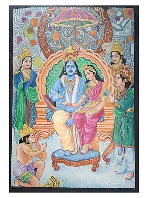 The Court Of Lord Ram's | Acrylic  On Canvas | By Abinash Mohanty