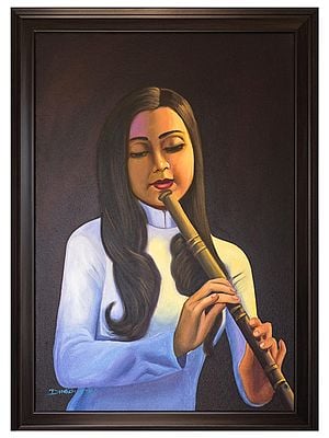 The Musician | Oil On Canvas | By Dinesh Attry | With Frame