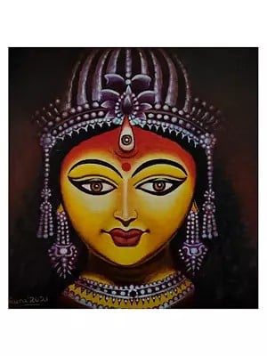 Durga Maa | Acrylic on Canvas | By Runa Bandyopadhyay