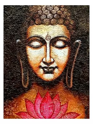 Meditating Buddha With Lotus | Acrylic on Canvas | By Runa Bandyopadhyay