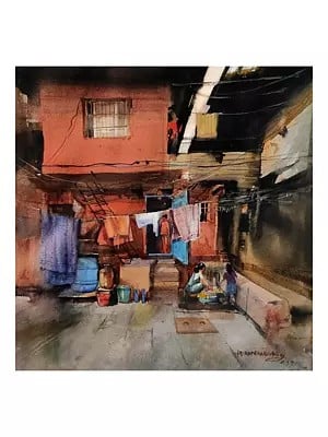Life In The Boxes - Daily Routine | Watercolor On Paper | By Purendrakumar Deogirkar