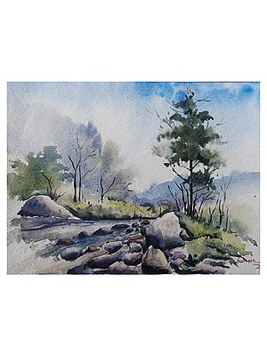 River Side In The Morning | Watercolor On Paper | By Susanta Mondal