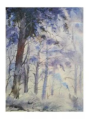 Winter Forest | Watercolor on Paper | By Susanta Mondal