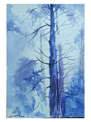 Leafless Tree In The Forest | Watercolor On Paper | By Susanta Mondal