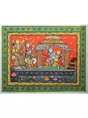 Boat of Love | Pattachitra Art | Watercolor Painting