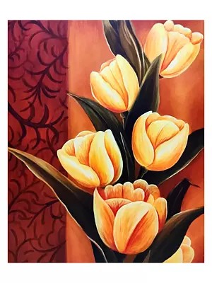 Tulips Flower | Acrylic On Canvas | By Gulpasha