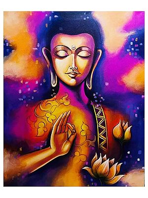 Buddha In Meditation | Oil On Canvas | By Gulpasha