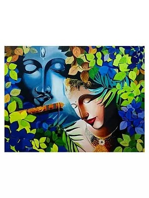 Beautiful Radha Krishna | Acrylic On Canvas | By Gulpasha