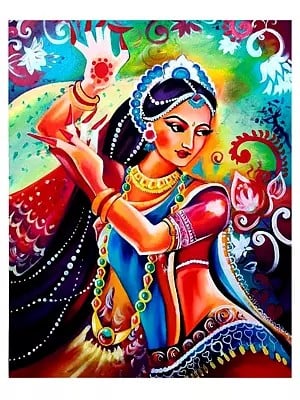 Dancing Apsara | Acrylic On Canvas | By Gulpasha
