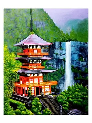 Nachi Waterfalls - Japan | Acrylic On Canvas | By Gulpasha
