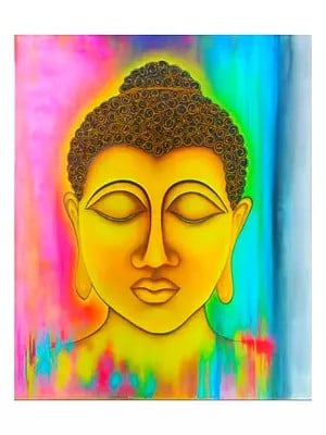 Colorful Buddha Face Art | Acrylic on Canvas | By Vandana Satpute