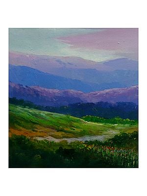Hillside Flower Valley | Mix Media On Canvas | By Kshirsagar Sanjay Krishna