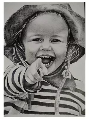 Smile Again - Cutie | Graphite on Paper | By Arushi Tripathi