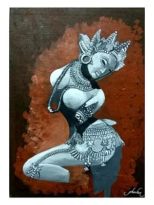 Tamil Culture Sculpture Found | Acrylic On Canvas | By Shankar