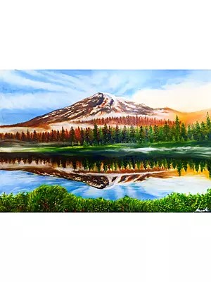 Beautiful Mountain Painting | Oil on Canvas | Art by Souvik Hazra