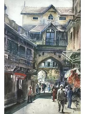 My City Street | Watercolor On Fabriano Paper | By Ramesh Sharma