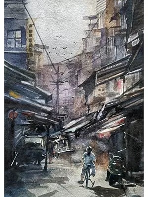 An Old Street | Watercolor on Fabriano Paper | By Ramesh Sharma