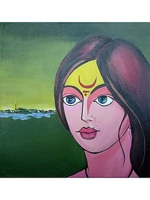 Marathi Woman Face | Acrylic On Canvas | By K B Shikhare