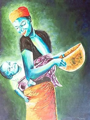 Love Of Mother | Acrylic On Canvas | By Bharati Darshan Bhat
