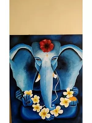 Ganesh Artwork | Acrylic On Canvas | By Bharati Darshan Bhat