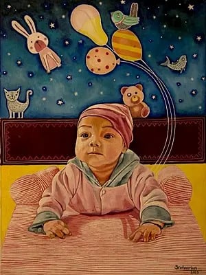 Newborn Baby | Oil On Canvas | By Sneha Arjun