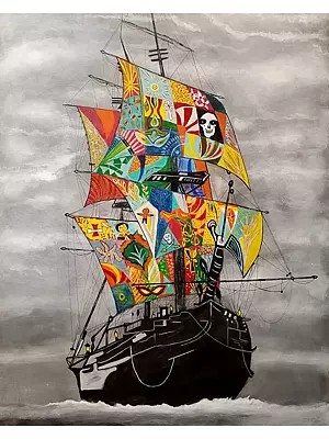 The Journey Of Ship | Acrylic On Canvas | By Inderjeet