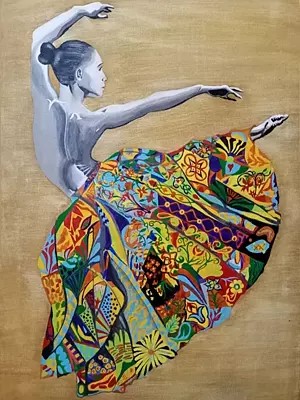 Contemporary Solo Dancer | Acrylic On Canvas | By Inderjeet