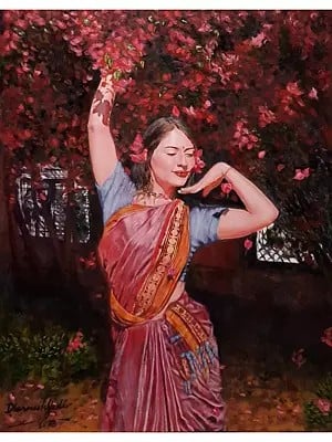 Devotee In Vrindavan | Oil On Canvas | By Dharmesh Yadav