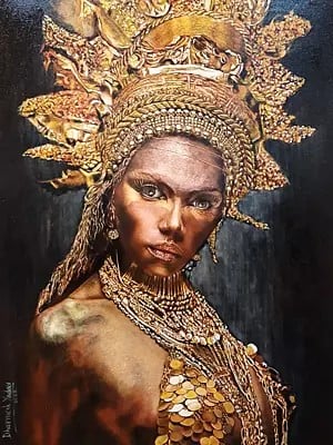 The Golden Lady | Oil On Canvas | By Dharmesh Yadav