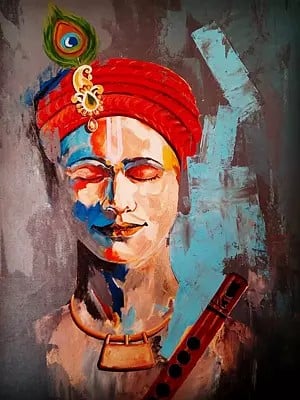 Lord Krishna - Gwala | Acrylic On Canvas | By Abhi Biswas