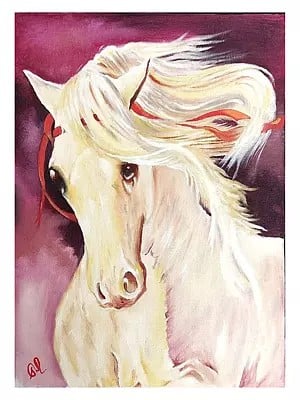 White Horse | Oil on Canvas | By Sandeep Singh Randhawa