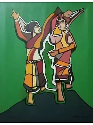 Dancing Couple | Acrylic On Canvas | By Prabir Chatterjee