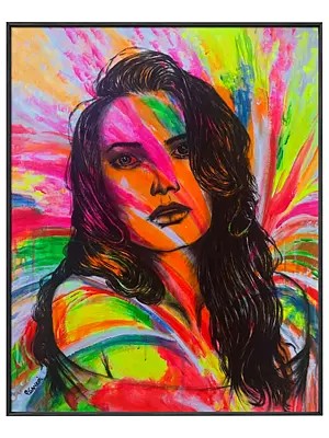 Colorful Portrait Of Woman | Acrylic On Canvas | By Paritosh | With Frame