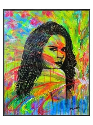 Female Face | Acrylic On Canvas | By Paritosh | With Frame