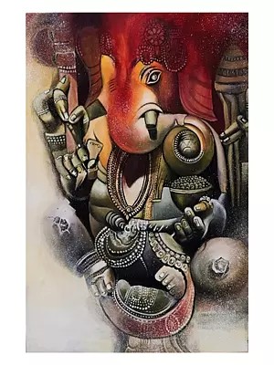Lord Ganesha With Colors | Acrylic On Canvas | By Varnik Bansal