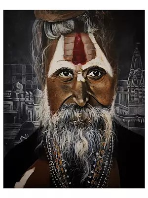 Vaastavikta - Banarasi Saint | Acrylic On Canvas | By Varnik Bansal