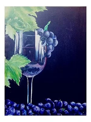 Grape Wine Painting | Acrylic on Canvas | By Jyoti Singh