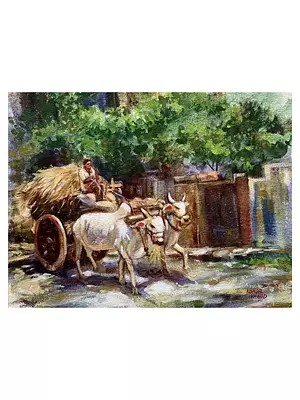 Bullock-Cart | Acrylic On Canvas | By Kishore Kawad