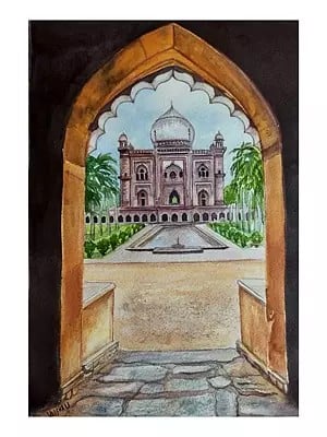 Entrance of Safdarjung Tomb | Watercolor on Paper | By Vaishali Singh