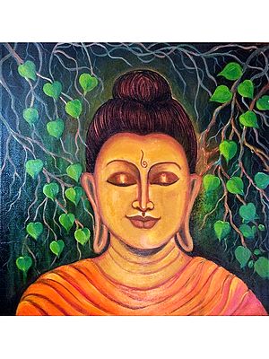 Gautam Buddha In Peace | Acrylic On Canvas | By Sheeba Lohi