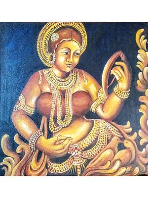 Darpan Sundari - Beautiful Lady | Acrylic On Canvas | By Sheeba Lohi