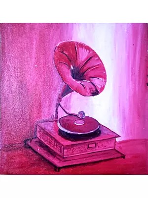 Gramophone Monochrome | Acrylic On Canvas | By Sheeba Lohi