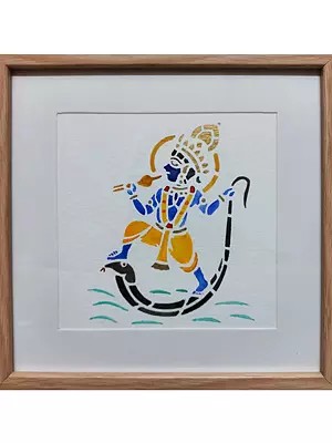 Krishna Vanquishes Kaliya The Serpent | Watercolor On Paper | By Kiran Java