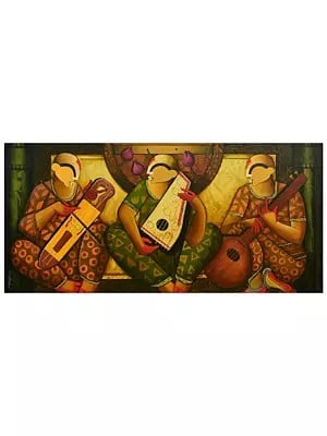 Musical Threads | Acrylic On Canvas | By Anupam Pal